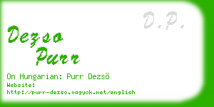 dezso purr business card